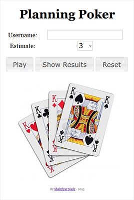 A preview of my planning poker tool.